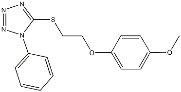 5-[(2-{[4-(methyloxy)phenyl]oxy}ethyl)sulfanyl]-1-phenyl-1H-tetraazole Struktur