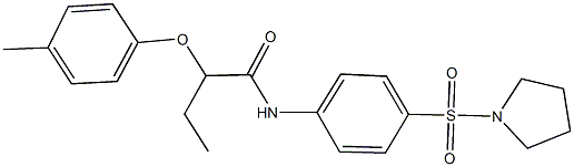 2-(4-methylphenoxy)-N-[4-(1-pyrrolidinylsulfonyl)phenyl]butanamide Struktur