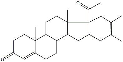 6b-acetyl-4a,6a,8,9-tetramethyl-3,4,4a,4b,5,6,6a,6b,7,10,10a,11,11a,11b,12,13-hexadecahydro-2H-indeno[2,1-a]phenanthren-2-one Struktur