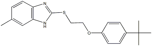 4-tert-butylphenyl 2-[(6-methyl-1H-benzimidazol-2-yl)sulfanyl]ethyl ether Struktur