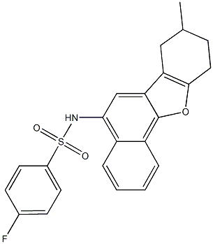 4-fluoro-N-(8-methyl-7,8,9,10-tetrahydronaphtho[1,2-b][1]benzofuran-5-yl)benzenesulfonamide Struktur