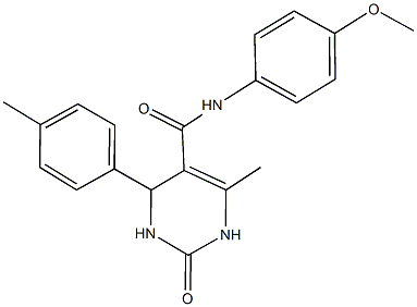 N-(4-methoxyphenyl)-6-methyl-4-(4-methylphenyl)-2-oxo-1,2,3,4-tetrahydro-5-pyrimidinecarboxamide Struktur