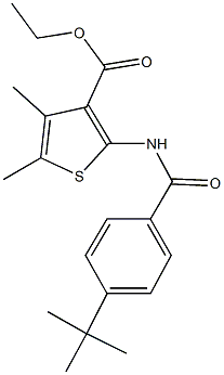 ethyl 2-[(4-tert-butylbenzoyl)amino]-4,5-dimethyl-3-thiophenecarboxylate Struktur