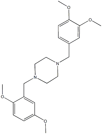 2-{[4-(3,4-dimethoxybenzyl)-1-piperazinyl]methyl}-4-methoxyphenyl methyl ether Struktur