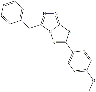 4-(3-benzyl[1,2,4]triazolo[3,4-b][1,3,4]thiadiazol-6-yl)phenyl methyl ether Struktur