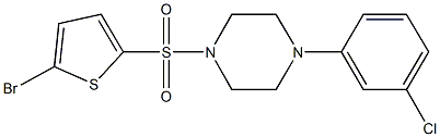 1-[(5-bromo-2-thienyl)sulfonyl]-4-(3-chlorophenyl)piperazine Struktur