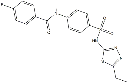 N-(4-{[(5-ethyl-1,3,4-thiadiazol-2-yl)amino]sulfonyl}phenyl)-4-fluorobenzamide Struktur