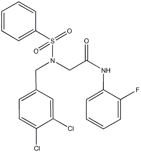 2-[(3,4-dichlorobenzyl)(phenylsulfonyl)amino]-N-(2-fluorophenyl)acetamide Struktur