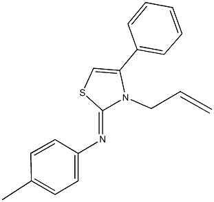 N-(3-allyl-4-phenyl-1,3-thiazol-2(3H)-ylidene)-N-(4-methylphenyl)amine Struktur