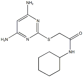 N-cyclohexyl-2-[(4,6-diamino-2-pyrimidinyl)sulfanyl]acetamide Struktur