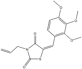 3-allyl-5-(2,3,4-trimethoxybenzylidene)-1,3-thiazolidine-2,4-dione Struktur