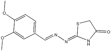 3,4-dimethoxybenzaldehyde (4-oxo-1,3-thiazolidin-2-ylidene)hydrazone Struktur