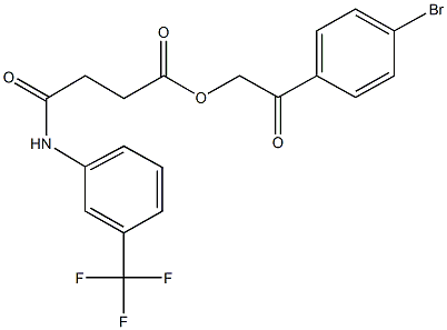 2-(4-bromophenyl)-2-oxoethyl 4-oxo-4-[3-(trifluoromethyl)anilino]butanoate Struktur