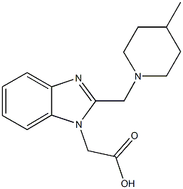 {2-[(4-methyl-1-piperidinyl)methyl]-1H-benzimidazol-1-yl}acetic acid Struktur