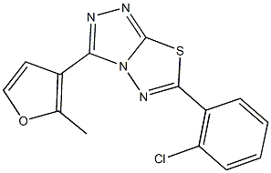 6-(2-chlorophenyl)-3-(2-methyl-3-furyl)[1,2,4]triazolo[3,4-b][1,3,4]thiadiazole Struktur