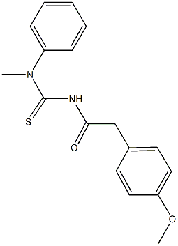 N'-[(4-methoxyphenyl)acetyl]-N-methyl-N-phenylthiourea Struktur