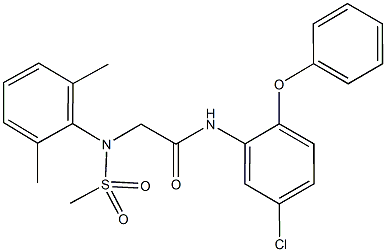 N-(5-chloro-2-phenoxyphenyl)-2-[2,6-dimethyl(methylsulfonyl)anilino]acetamide Struktur