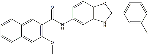 N-[2-(3,4-dimethylphenyl)-2,3-dihydro-1,3-benzoxazol-5-yl]-3-methoxy-2-naphthamide Struktur