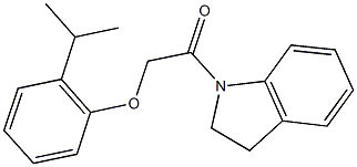 2-(2,3-dihydro-1H-indol-1-yl)-2-oxoethyl 2-isopropylphenyl ether Struktur