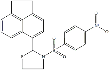 2-(1,2-dihydro-5-acenaphthylenyl)-3-({4-nitrophenyl}sulfonyl)-1,3-thiazolidine Struktur