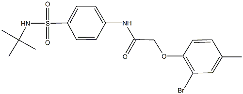 2-(2-bromo-4-methylphenoxy)-N-{4-[(tert-butylamino)sulfonyl]phenyl}acetamide Struktur