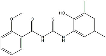 N-(2-hydroxy-3,5-dimethylphenyl)-N'-(2-methoxybenzoyl)thiourea Struktur