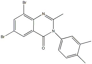 6,8-dibromo-3-(3,4-dimethylphenyl)-2-methyl-4(3H)-quinazolinone Struktur