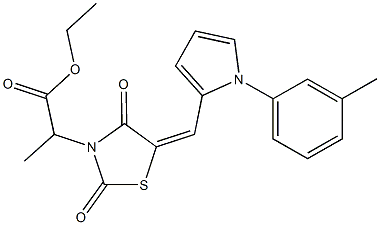 ethyl 2-(5-{[1-(3-methylphenyl)-1H-pyrrol-2-yl]methylene}-2,4-dioxo-1,3-thiazolidin-3-yl)propanoate Struktur