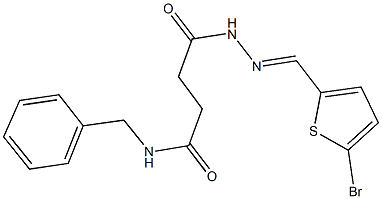 N-benzyl-4-{2-[(5-bromothien-2-yl)methylene]hydrazino}-4-oxobutanamide Struktur