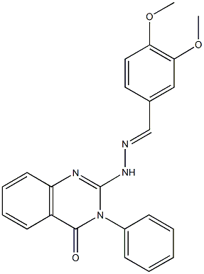 3,4-dimethoxybenzaldehyde (4-oxo-3-phenyl-3,4-dihydro-2-quinazolinyl)hydrazone Struktur