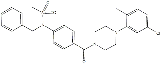 N-benzyl-N-(4-{[4-(5-chloro-2-methylphenyl)-1-piperazinyl]carbonyl}phenyl)methanesulfonamide Struktur