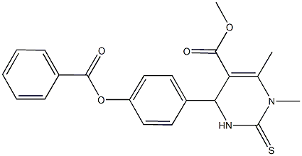 methyl 4-[4-(benzoyloxy)phenyl]-1,6-dimethyl-2-thioxo-1,2,3,4-tetrahydro-5-pyrimidinecarboxylate Struktur