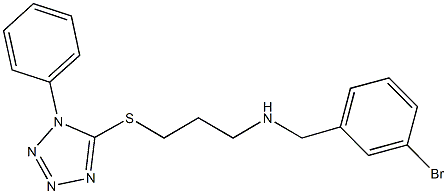 N-(3-bromobenzyl)-N-{3-[(1-phenyl-1H-tetraazol-5-yl)sulfanyl]propyl}amine Struktur