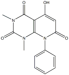 7-hydroxy-1,3-dimethyl-8-phenylpyrido[2,3-d]pyrimidine-2,4,5(1H,3H,8H)-trione Struktur