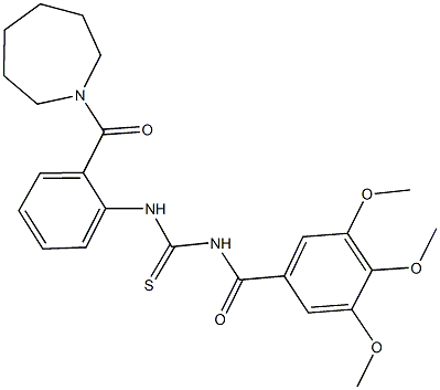 N-[2-(1-azepanylcarbonyl)phenyl]-N'-(3,4,5-trimethoxybenzoyl)thiourea Struktur