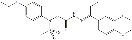 N-(2-{2-[1-(3,4-dimethoxyphenyl)propylidene]hydrazino}-1-methyl-2-oxoethyl)-N-(4-ethoxyphenyl)methanesulfonamide Struktur