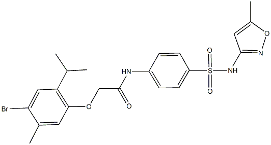 2-(4-bromo-2-isopropyl-5-methylphenoxy)-N-(4-{[(5-methylisoxazol-3-yl)amino]sulfonyl}phenyl)acetamide Struktur