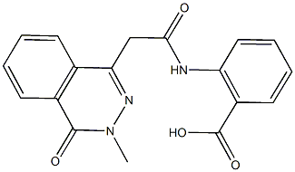 2-{[(3-methyl-4-oxo-3,4-dihydro-1-phthalazinyl)acetyl]amino}benzoic acid Struktur