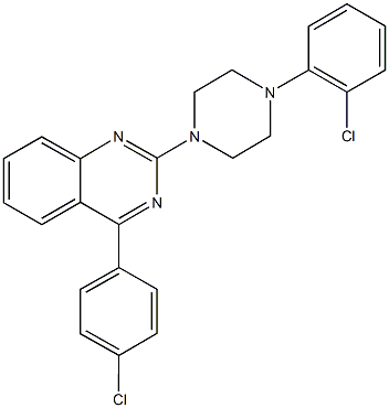 4-(4-chlorophenyl)-2-[4-(2-chlorophenyl)-1-piperazinyl]quinazoline Struktur