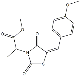 methyl 2-[5-(4-methoxybenzylidene)-2,4-dioxo-1,3-thiazolidin-3-yl]propanoate Struktur