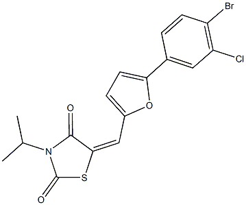 5-{[5-(4-bromo-3-chlorophenyl)-2-furyl]methylene}-3-isopropyl-1,3-thiazolidine-2,4-dione Struktur