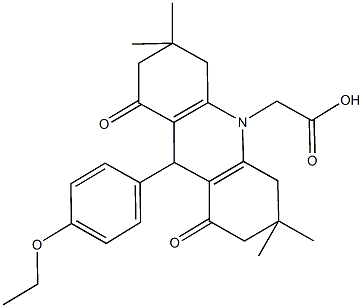 (9-(4-ethoxyphenyl)-3,3,6,6-tetramethyl-1,8-dioxo-2,3,4,5,6,7,8,9-octahydro-10(1H)-acridinyl)acetic acid Struktur