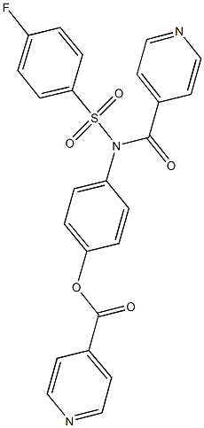 4-[[(4-fluorophenyl)sulfonyl](isonicotinoyl)amino]phenyl isonicotinate Struktur