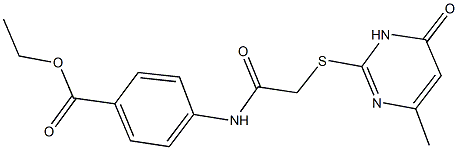 ethyl 4-({[(4-hydroxy-6-methyl-2-pyrimidinyl)sulfanyl]acetyl}amino)benzoate Struktur