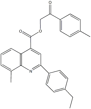 2-(4-methylphenyl)-2-oxoethyl 2-(4-ethylphenyl)-8-methyl-4-quinolinecarboxylate Struktur