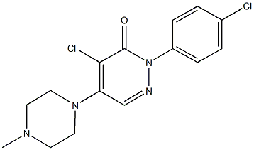 4-chloro-2-(4-chlorophenyl)-5-(4-methyl-1-piperazinyl)-3(2H)-pyridazinone Struktur