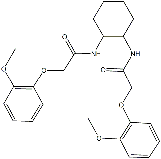 2-(2-methoxyphenoxy)-N-(2-{[(2-methoxyphenoxy)acetyl]amino}cyclohexyl)acetamide Struktur