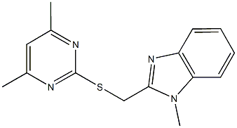 2-{[(4,6-dimethyl-2-pyrimidinyl)sulfanyl]methyl}-1-methyl-1H-benzimidazole Struktur