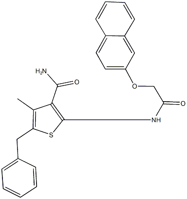 5-benzyl-4-methyl-2-{[(2-naphthyloxy)acetyl]amino}thiophene-3-carboxamide Struktur