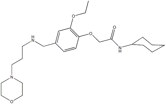 N-cyclohexyl-2-[2-ethoxy-4-({[3-(4-morpholinyl)propyl]amino}methyl)phenoxy]acetamide Struktur